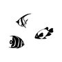 Wallity Fishes - 300 Escultura de Pared de Metal Negra